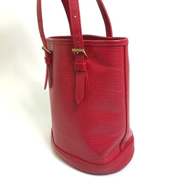 LOUIS VUITTON Epi Petite Bucket PM Shoulder Bucket Bag Epi Leather Red - Picture 3 of 12